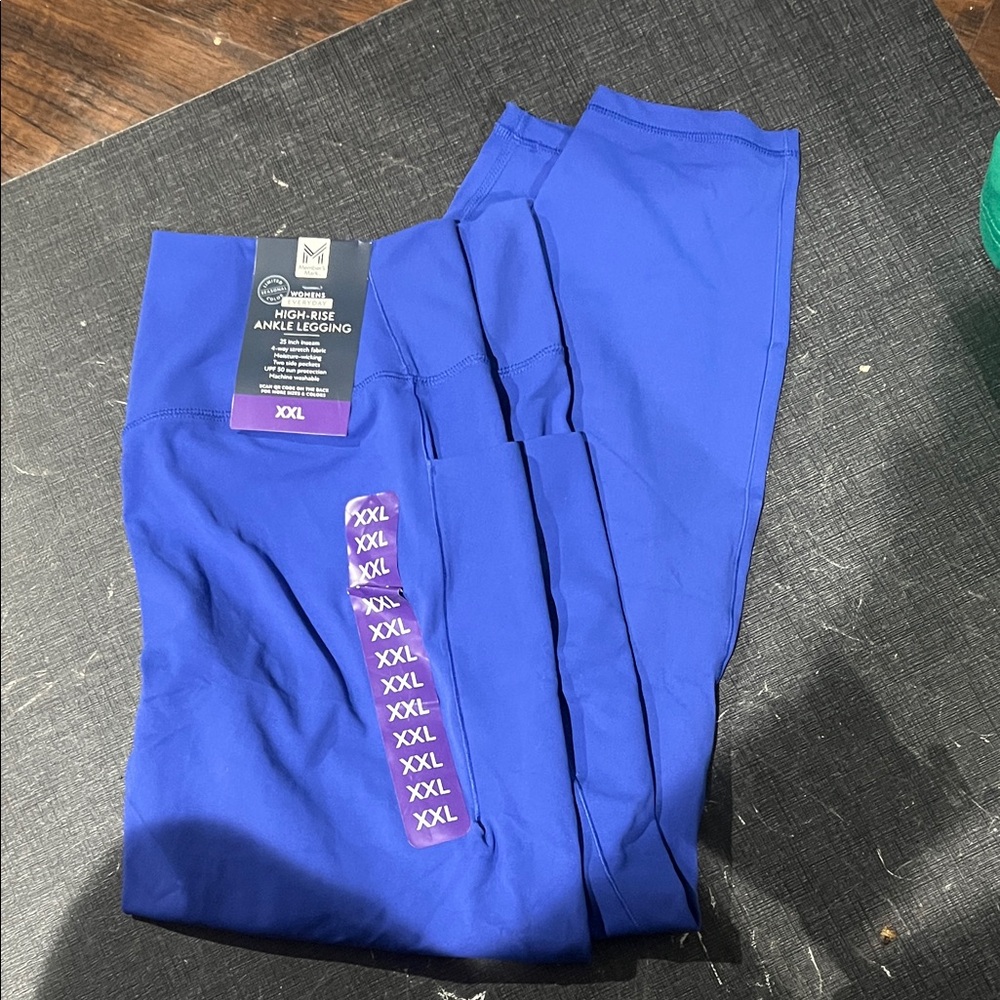 Ladies  High-Rise Blue Ankle Leggings  size medium